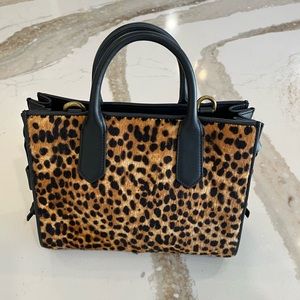 J Crew genuine leopard calf hair crossbody bag NWOT